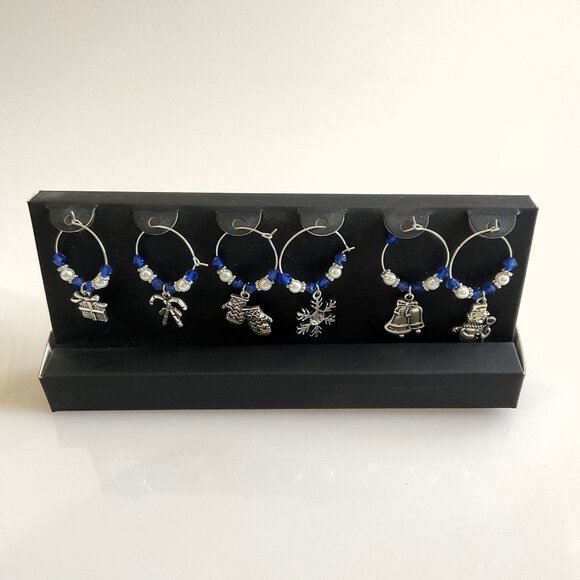 NEW HOLIDAY CHRISTMAS WINE GLASS CHARMS PARTY - Picture 4 of 5